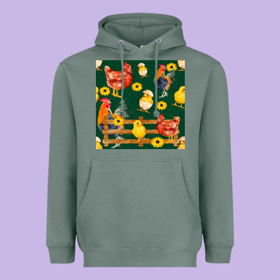 Farm Life Seamless Pattern Heavyweight Hoodie Designed By Fadigitalartstudio