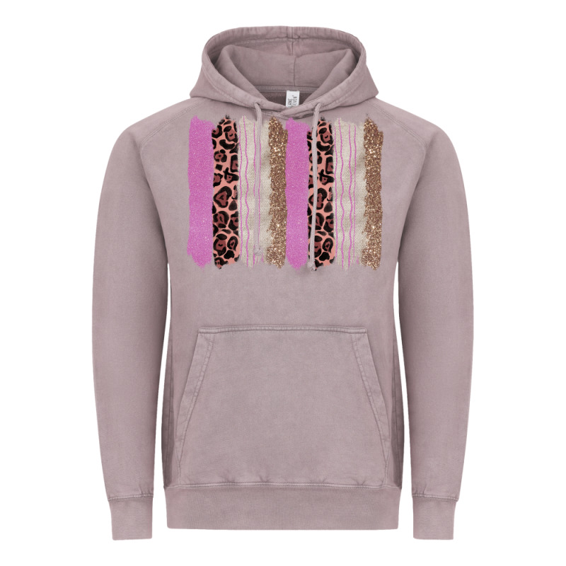 Pink Glitter Leopard Brushstroke Background Vintage Hoodie by RanaPortraitStore | Teevron