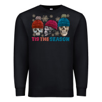 Black tis the season skull winter Premium Sweatshirt - FaDigitalArtStudio