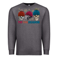 Charcoal Heather tis the season skull winter Premium Sweatshirt - FaDigitalArtStudio