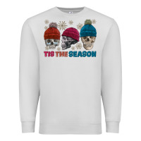 Dove Grey tis the season skull winter Premium Sweatshirt - FaDigitalArtStudio