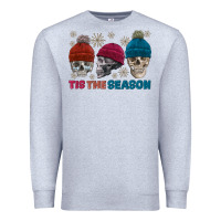 Heather Grey tis the season skull winter Premium Sweatshirt - FaDigitalArtStudio