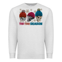 Oatmeal Heather tis the season skull winter Premium Sweatshirt - FaDigitalArtStudio