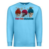 Ocean Blue tis the season skull winter Premium Sweatshirt - FaDigitalArtStudio