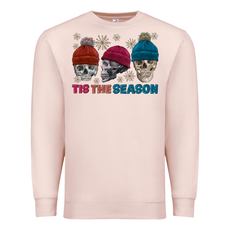 Tis The Season Skull Winter Premium Sweatshirt by FaDigitalArtStudio | Teevron