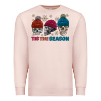 Pale Pink tis the season skull winter Premium Sweatshirt - FaDigitalArtStudio