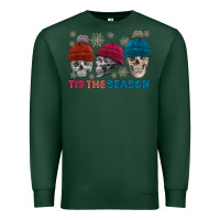 Sports Green tis the season skull winter Premium Sweatshirt - FaDigitalArtStudio