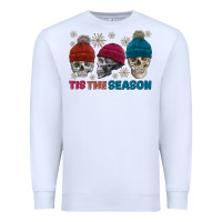 White tis the season skull winter Premium Sweatshirt - FaDigitalArtStudio