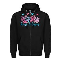 Black xoxo hugs and kisses paws olivia Zipper Hoodie - OliviaCreatesArt