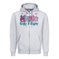 Heather Grey xoxo hugs and kisses paws olivia Zipper Hoodie - OliviaCreatesArt