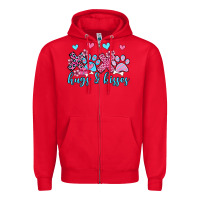 Red xoxo hugs and kisses paws olivia Zipper Hoodie - OliviaCreatesArt