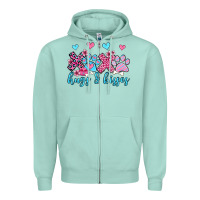 Seafoam xoxo hugs and kisses paws olivia Zipper Hoodie - OliviaCreatesArt