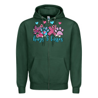 Sports Green xoxo hugs and kisses paws olivia Zipper Hoodie - OliviaCreatesArt