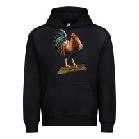 Black american game rooster standing Urban Hoodie - LillyAllenDesigns