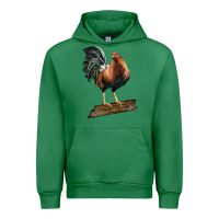 Emerald american game rooster standing Urban Hoodie - LillyAllenDesigns