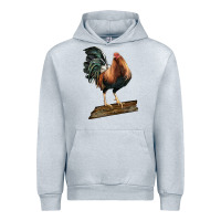 Heather Grey american game rooster standing Urban Hoodie - LillyAllenDesigns