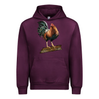 Mauve Wine american game rooster standing Urban Hoodie - LillyAllenDesigns