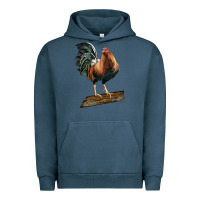 Pigment Midnight Navy american game rooster standing Urban Hoodie - LillyAllenDesigns