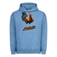 Pigment Pebble Blue american game rooster standing Urban Hoodie - LillyAllenDesigns
