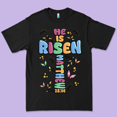 He Is Risen Cross Premium Tee Designed By Maliassmallbusiness
