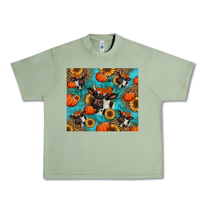 Autumn Pumpkins Holstein Cow Urban Heavy Tee by Jasminsmagicworld | Teevron
