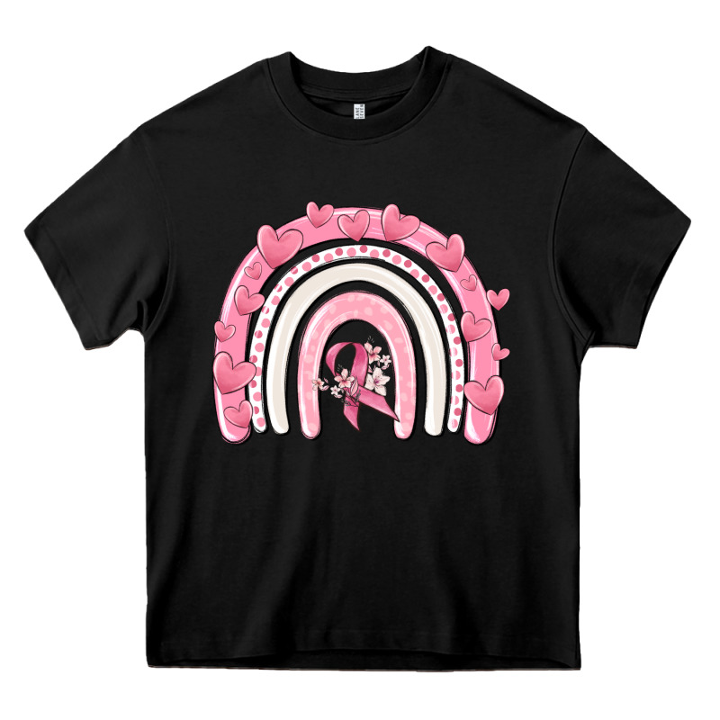 Breast Cancer  Rainbow Heavy Core Tee by MaliasSmallBusiness | Teevron