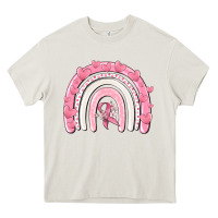 Cream breast cancer  rainbow Heavy Core Tee - MaliasSmallBusiness