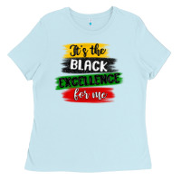 Baby Blue it s the black excellence for me Ladies Tee - MaliasSmallBusiness