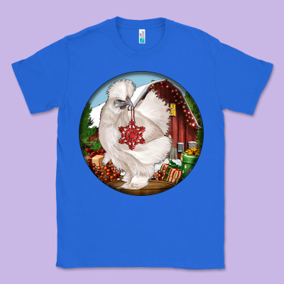 Silkie Chicken Christmas Classic Tee Designed By Lillyallendesigns