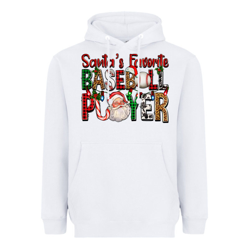 Santa's Favorite Baseball Player For Christmas Heavyweight Hoodie by FaDigitalArtStudio | Teevron