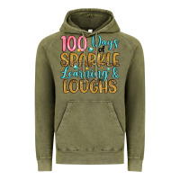 Vintage Olive 100 days of sparkle learning and loughs Vintage Hoodie - Artiststas