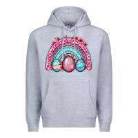 Heather Grey Easter eggs rainbow Premium Hoodie - OliviaCreatesArt