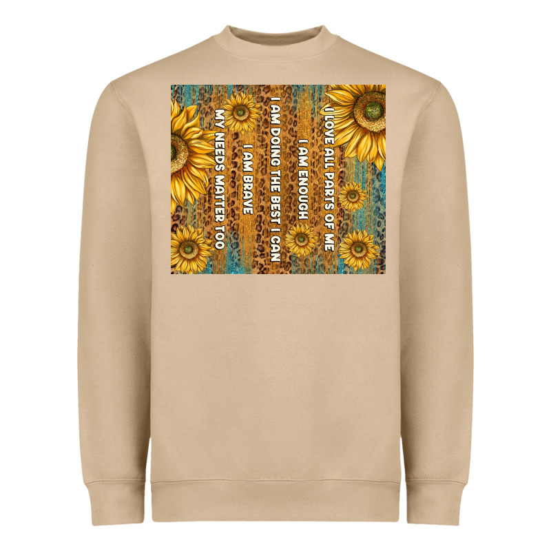 Self Reminders With Sunflowers Heavyweight Sweatshirt by TumblerDesignByShophia | Teevron