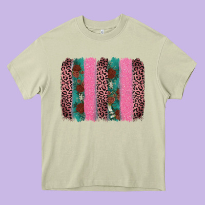 Valentine's Leopard Brushstroke Heavy Core Tee Designed By Adodesignshop