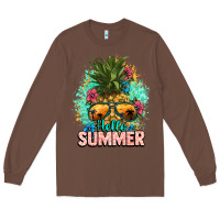 Chestnut Hello summer pineapple Long Sleeve Tee - NancyCooperArtShop