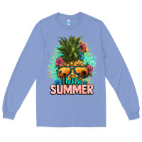 Colony Blue Hello summer pineapple Long Sleeve Tee - NancyCooperArtShop