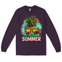 Plum Hello summer pineapple Long Sleeve Tee - NancyCooperArtShop