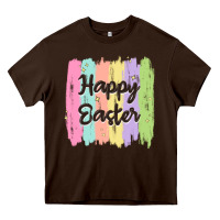 Chocolate Brown happy easter Heavy Core Tee - MaliasSmallBusiness