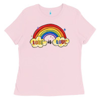 Bubblegum Pink love is love lgbtq Ladies Tee - MaliasSmallBusiness