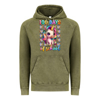 Vintage Olive 100 days of school unicorn Vintage Hoodie - Artiststas