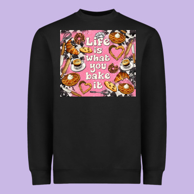 Life Is What You Bake It With Cowhide Heavyweight Sweatshirt Designed By Tumblerdesignbyshophia