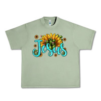 Oil Green jesus sunflower Urban Heavy Tee - JahusDesignShop