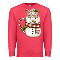 Cardinal Christmas Snowman Coffee Cup Premium Sweatshirt - FaDigitalArtStudio