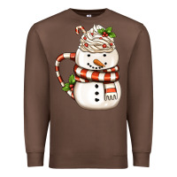 Chestnut Christmas Snowman Coffee Cup Premium Sweatshirt - FaDigitalArtStudio