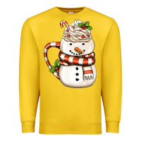 Lemon Christmas Snowman Coffee Cup Premium Sweatshirt - FaDigitalArtStudio