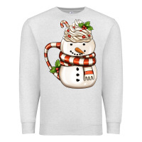 Oatmeal Heather Christmas Snowman Coffee Cup Premium Sweatshirt - FaDigitalArtStudio
