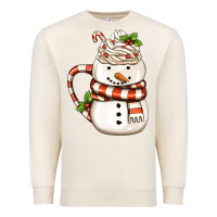 Sandshell Christmas Snowman Coffee Cup Premium Sweatshirt - FaDigitalArtStudio