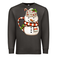 Smoke Christmas Snowman Coffee Cup Premium Sweatshirt - FaDigitalArtStudio
