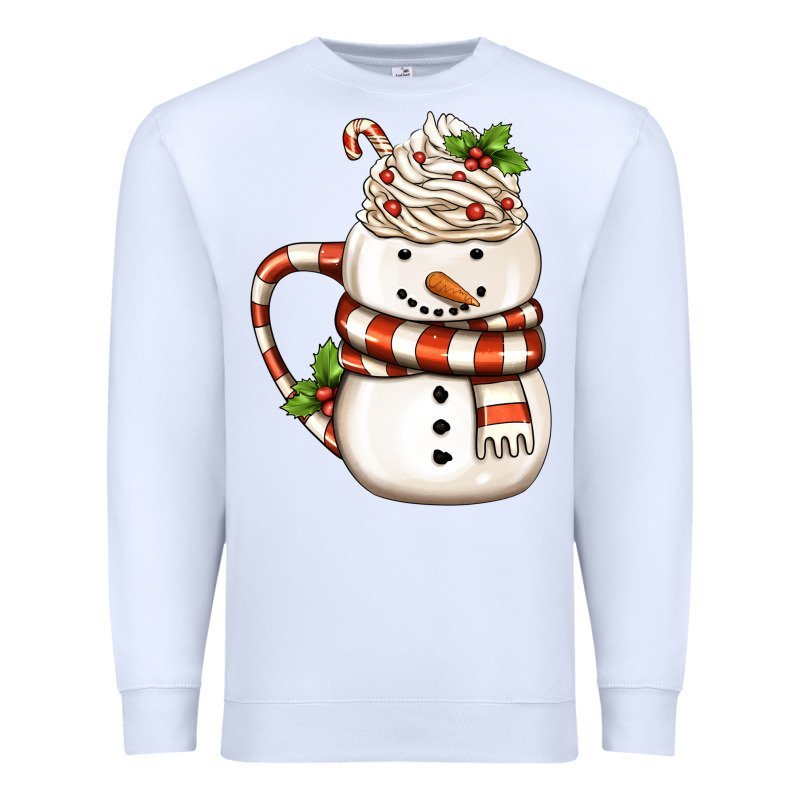 Christmas Snowman Coffee Cup Premium Sweatshirt by FaDigitalArtStudio | Teevron
