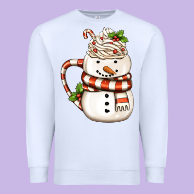 Christmas Snowman Coffee Cup Premium Sweatshirt Designed By Fadigitalartstudio